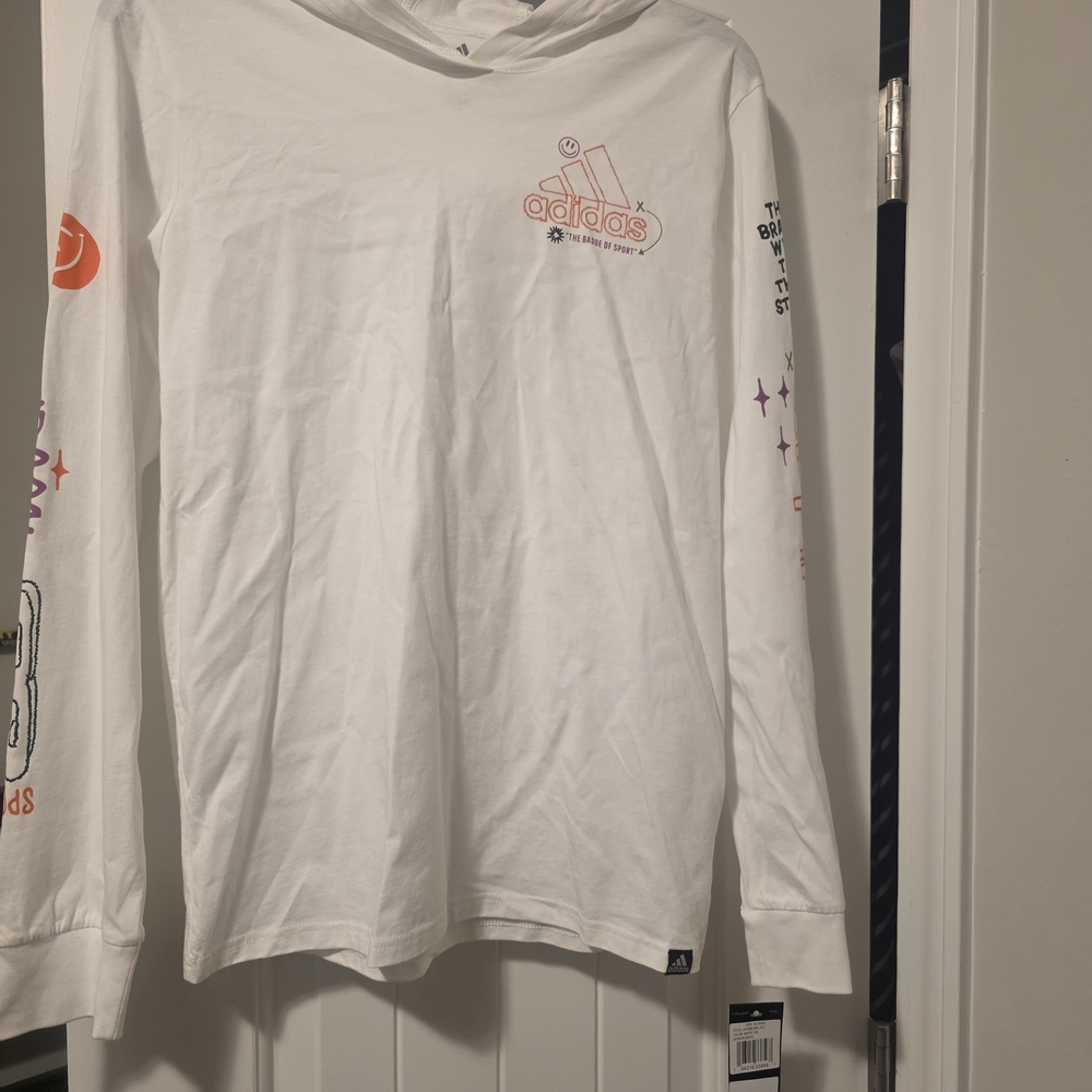 Adidas Mens White Long Sleeve Shirt